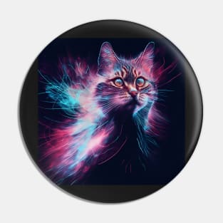 Tabby Cat Digital Painting Pin