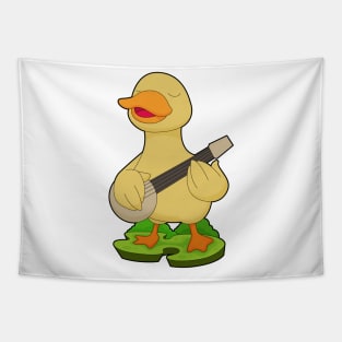 Duck Musician Guitar Music Tapestry