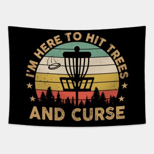 I'm Here To Hit Trees And Curse Retro Vintage Disc Golf Tapestry