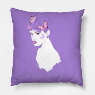 Free Spirit Purple Girl Pillow