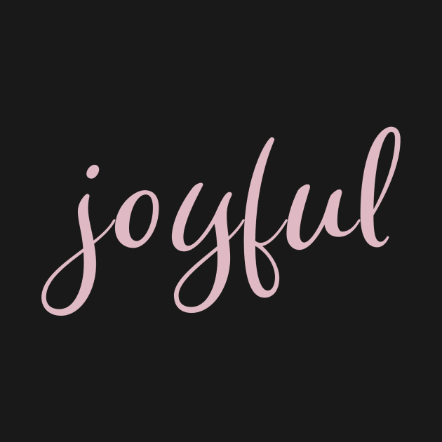 Joyful Pink Script Christmas Holiday Wish by OneLook