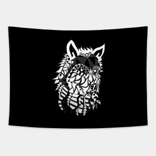 lone biker wolf pet in ecopop mexican pattern wallpaper Tapestry