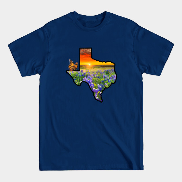 Discover Texas Sunset Monarch - Texas - T-Shirt