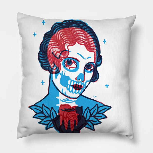 Lady Rose X-Ray Flash Pillow by Travis Knight