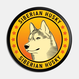 Siberian Husky Dog Portrait Pin