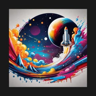 Beautiful Shuttle Design Blasting into Space T-Shirt