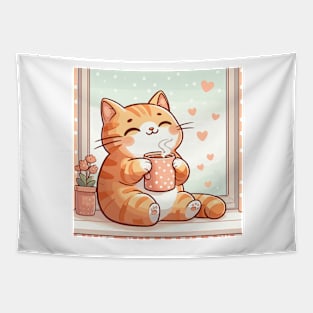Coffee Cat Lover Gifts Tapestry