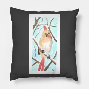 Winter red cardinal Pillow