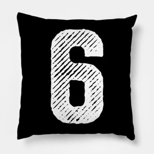 Rough Number 6 Pillow