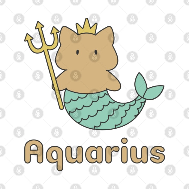 Aquarius Cat Zodiac Sign with Text by artdorable