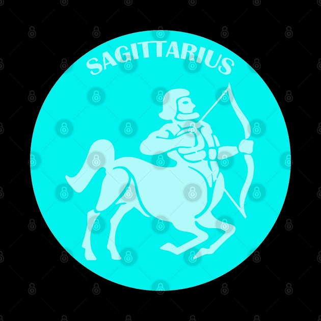 Sagittarius Astrology Zodiac Sign - Sagittarius Astrology Birthday Gifts - Teal and Turquoise by CDC Gold Designs