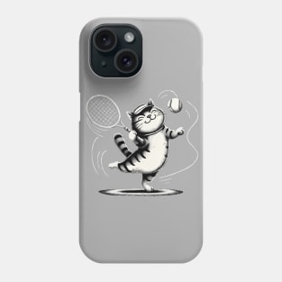 funny tennis cat dance with tennis ball Phone Case