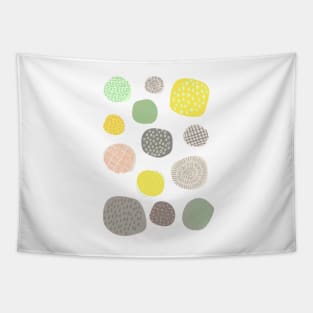 Abstract Pattern of Multi-colored Circles Tapestry