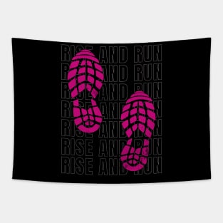 Runners Mantra Shoeprint Tapestry