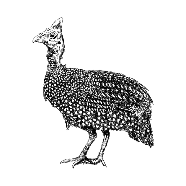 Guinea Fowl Bird Print by rachelsfinelines