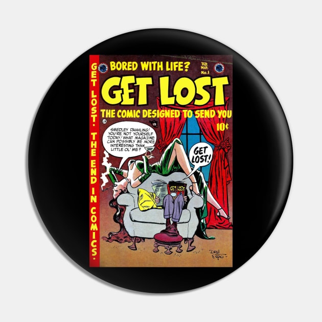 Get Lost Comics 1954, Vintage Comic Book Cover Art Pin by CreativeUnrest