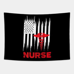 Awesome American Flag Nurse Men Women Tapestry