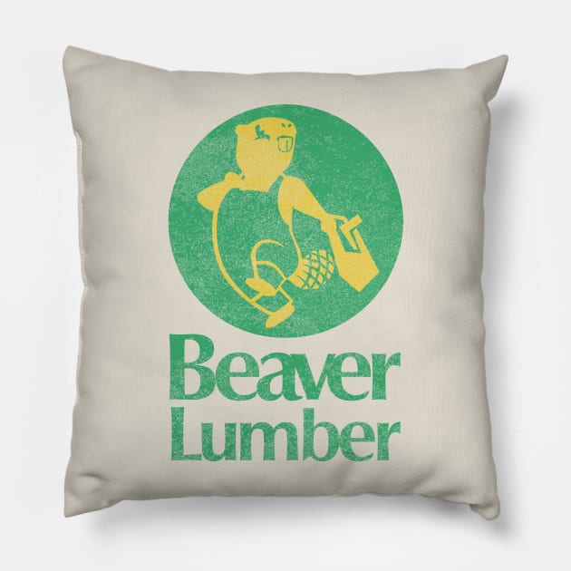 Retro Beaver Lumber Pillow by robertcop