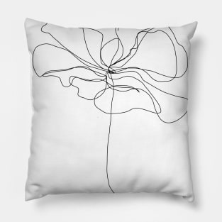Minimalistic Linear Flower Pillow