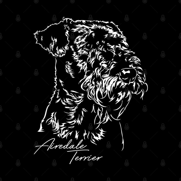 Airedale Terrier dog portrait by wilsigns