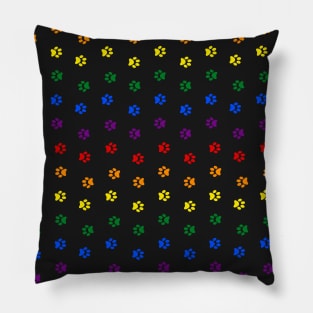 Many Rainbow Paws - Cat Paws - Dog Paws - Animal Paws - Pride, Rainbow, LGBTQ Pillow