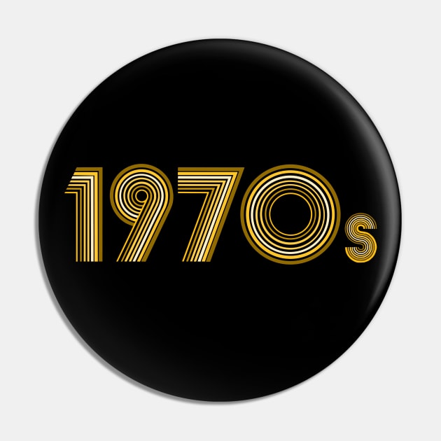 1970s Retro Gold Yellow Disco Font Pin by Art by Deborah Camp