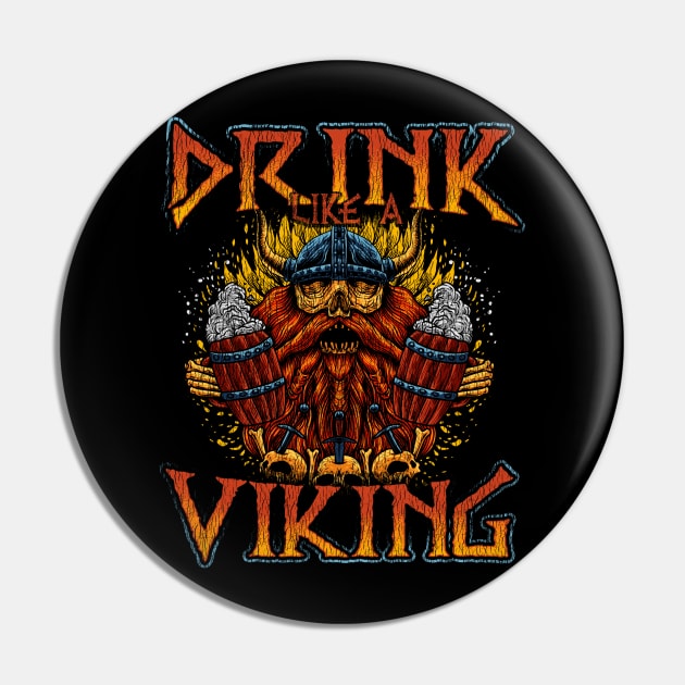 Drink Like A Viking | Warrior Mead Beer Drinker Pin by JakesRWild