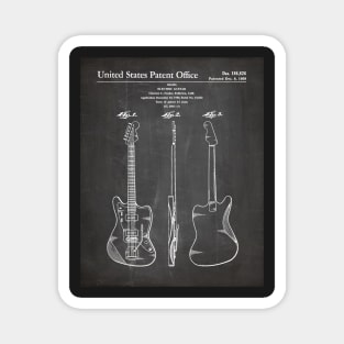 Electric Guitar Patent - Guitarist Music Lover Art - Black Chalkboard Magnet