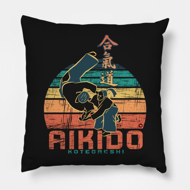 Aikido Women Retro Style Pillow by BaliBudo