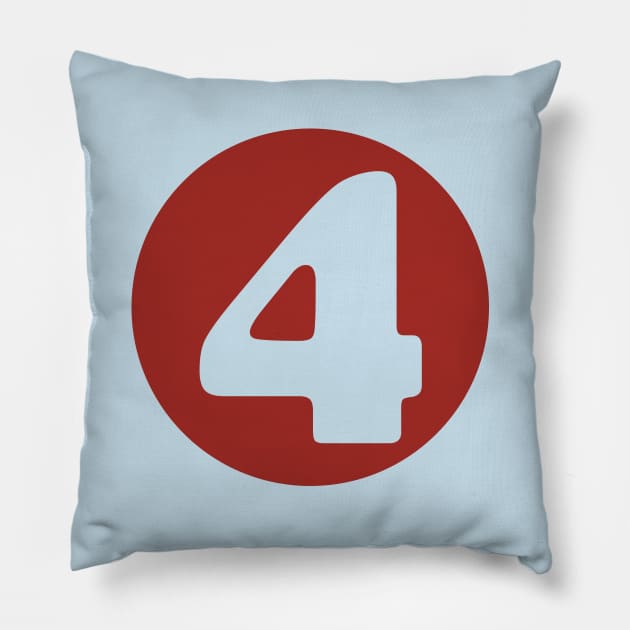 Number Four #4 Pillow by n23tees