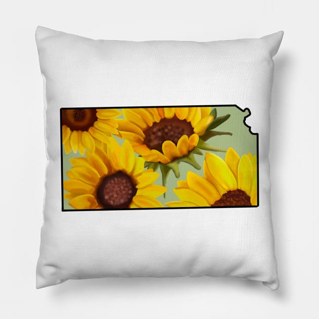 Kansas state flower sunflower Pillow by avadoodle