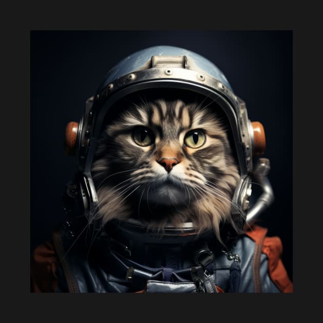 Astronaut Cat in Space - Maine Coon by Merchgard