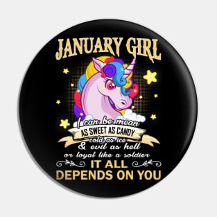 JANUARY - UNICORN GIRL Pin