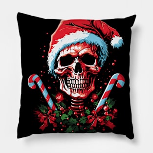 christmas skull santa scary design Pillow