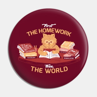 First the homework, then the world Pin