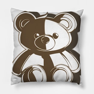 Charming Chocolate Teddy Bear Illustration No. 614 Pillow