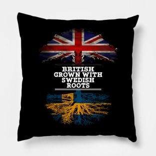 British Grown With Swedish Roots - Gift for Swedish With Roots From Sweden Pillow