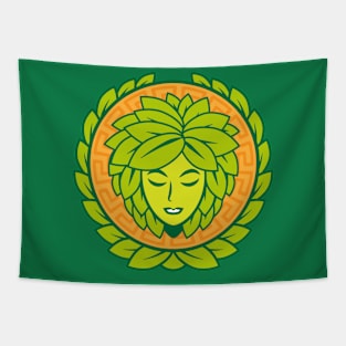 Floral Woman head logo Tapestry