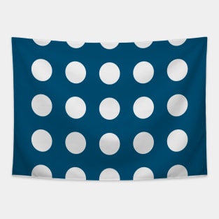 White Dots on Prussian Blue Tapestry