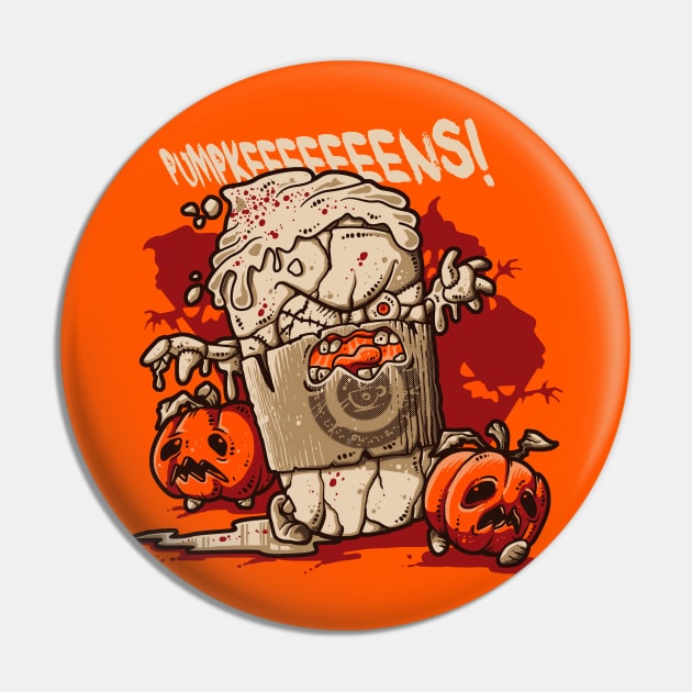Pumpkin Spice Zombies Pin by LetterQ