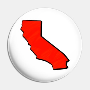 Bright Red California Outline Pin