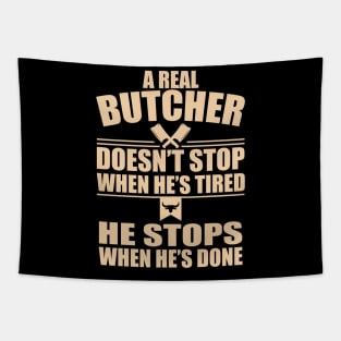 Butcher Butchery Fathers Day Gift Funny Retro Vintage Tapestry