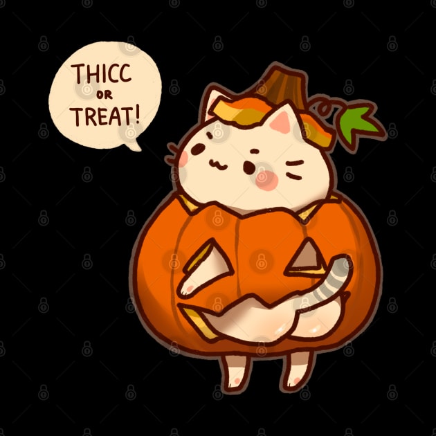 Thicc or Treat Halloween Booty Cat by vooolatility