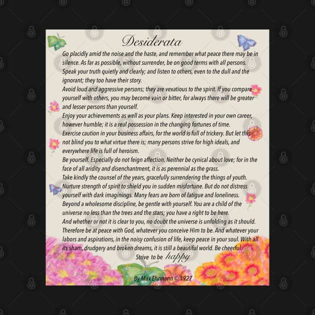 Desiderata -  Beautiful poem about life by Artonmytee