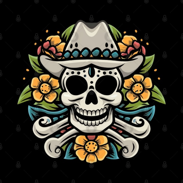 Cowboy Skull tattoo art by Goku Creations