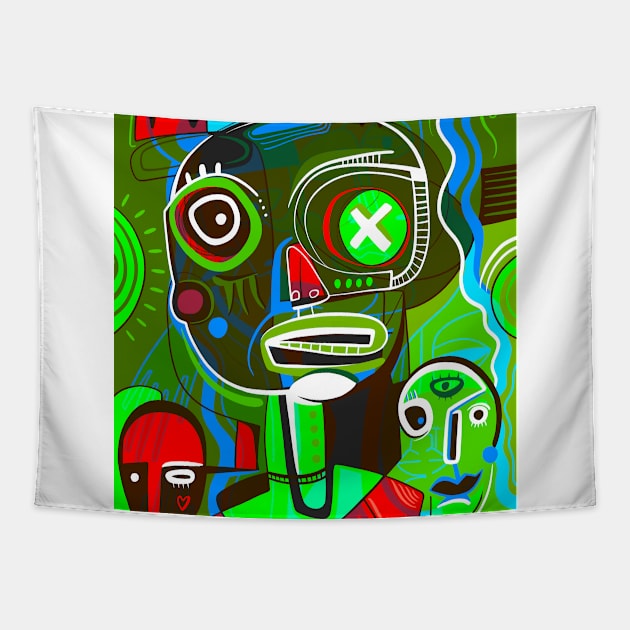 Art face Tapestry by DARIA KUSTO