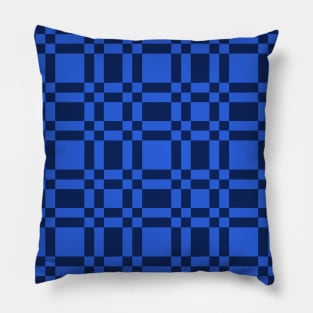 Royal Blue Building Blocks Patchwork Pattern Pillow