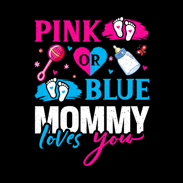 Pink Or Blue Mommy Loves You Gender Reveal Baby Gift by Albatross