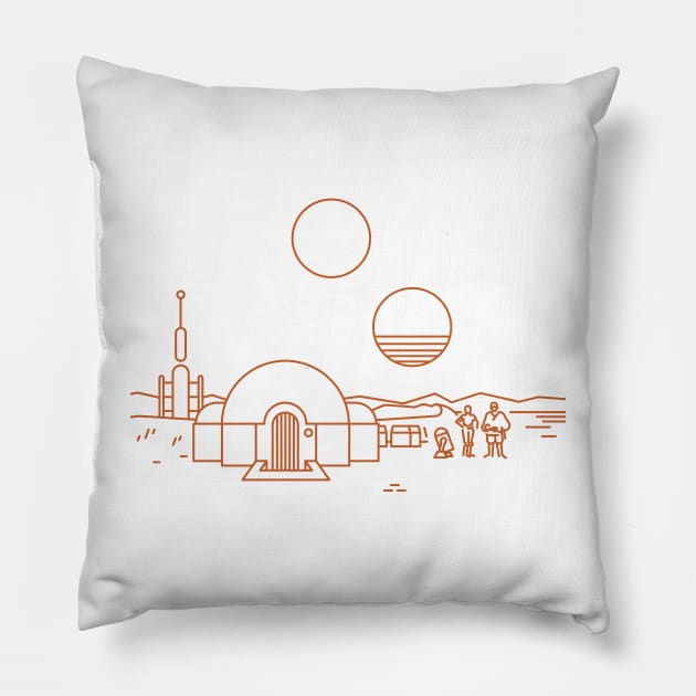 Tatooine vintage travel Pillow by chillstudio