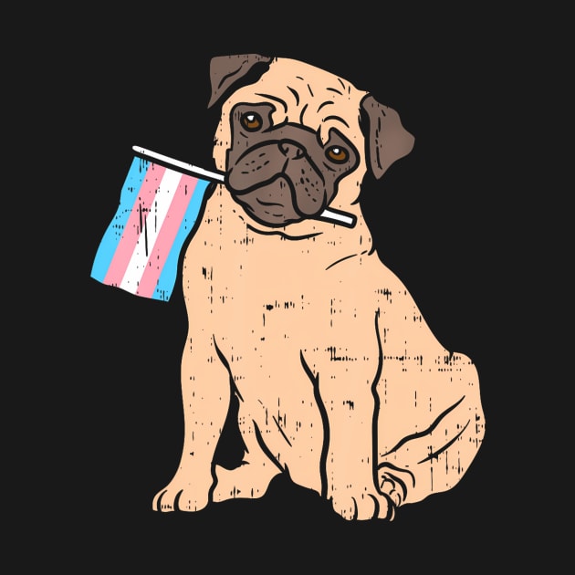 Pug Dog Transgender Flag Trans Pride Lgbt Animal Lover by sleepsky